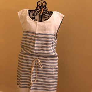 Casual Blue & yellow strips, Summer dress, Loft, Size 2